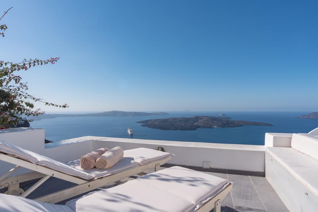 Вилла Karpimo Horizon - Caldera View With Private Hot Tub Фиростефани Экстерьер фото