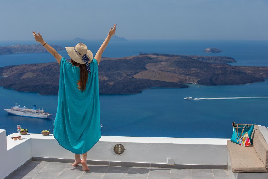 Вилла Karpimo Horizon - Caldera View With Private Hot Tub Фиростефани Экстерьер фото